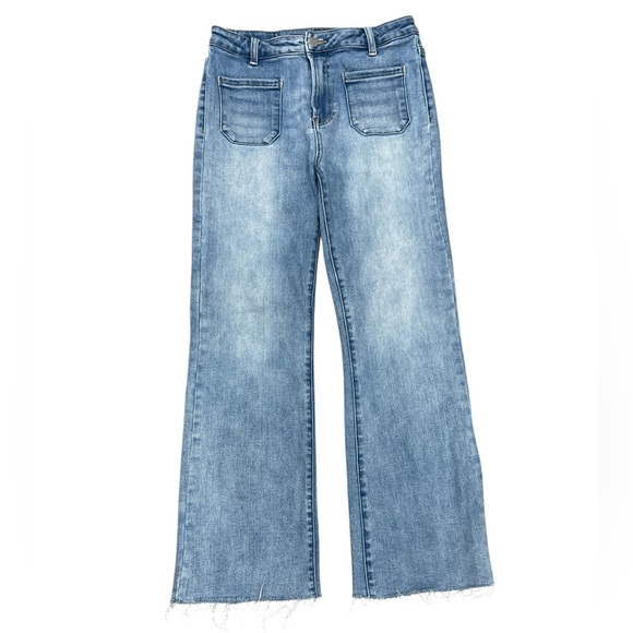 Risen Jeans Vintage Wash Front Pocket Wide Leg Jeans - Picture 1 of 5